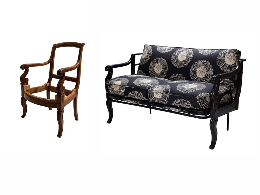 Fauteuil modernisé avant/après